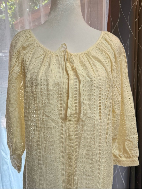 Joie Tops - NWT Joie Light Cream Eyelet Button‎ Down Unlined Cotton Peasant Top Size S